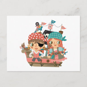 Girly Pirates Postkarte