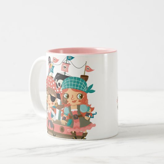 Girly Pirates Zweifarbige Tasse (Vorderseite Links)