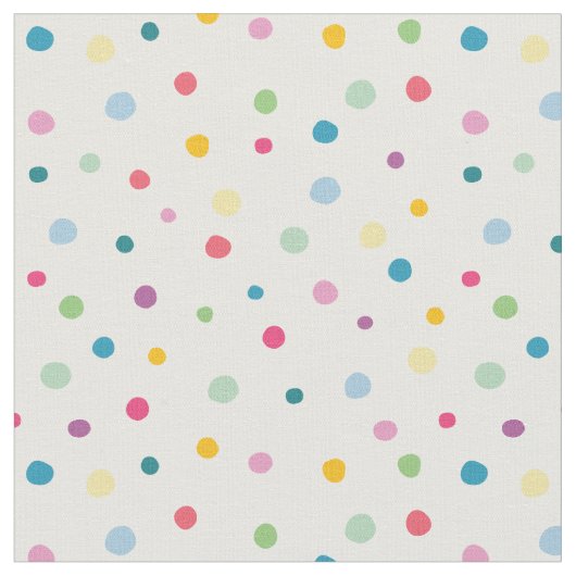 Girly Polka dotiert farbenfrohe Muster weiß grün Stoff (Nahaufnahme)