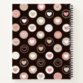 Girly Polka Dots und Burlap Pattern mit Monogramm Notizblock (Rückseite)