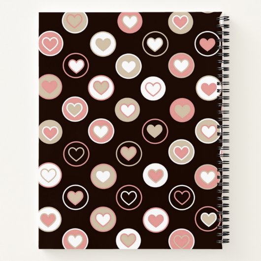 Girly Polka Dots und Burlap Pattern mit Monogramm Notizblock (Rückseite)