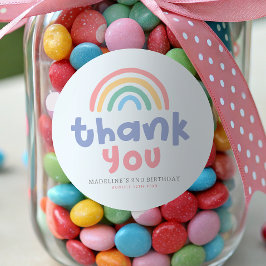 Girly Pool Party Rainbow Girls Birthday Favor Runder Aufkleber