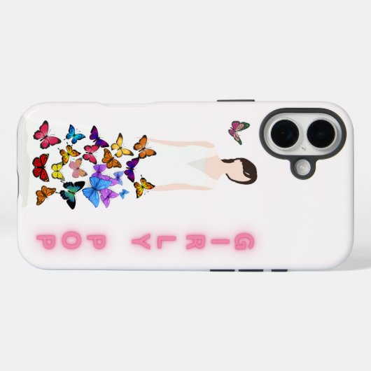 Girly pop butterfly phone case (Rückseite (Horizontal))