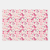 Girly Pop Dinosaur Valentinstag Geschenkpapier Set (Vorderseite 3)