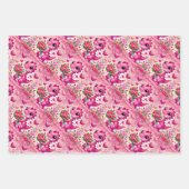 Girly Pop Dinosaur Valentinstag Geschenkpapier Set (Vorderseite 2)