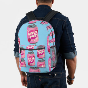 Girly Pop Kirsch-Cola-Dose   Retro Y2K Rosa Bedruckter Rucksack