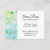 *~* Girly populäre BlumenTürkis-Grün-Schönheit Visitenkarte (Rückseite)