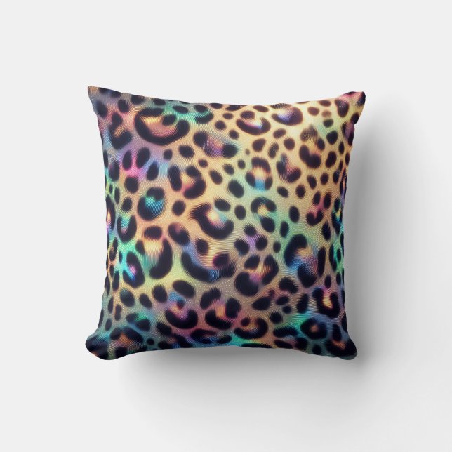 Girly Poser Leopardendruck Opal Kissen (Vorderseite)