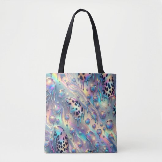 Girly Posh Leopard Print Opal-Tasche Tasche (Vorderseite)