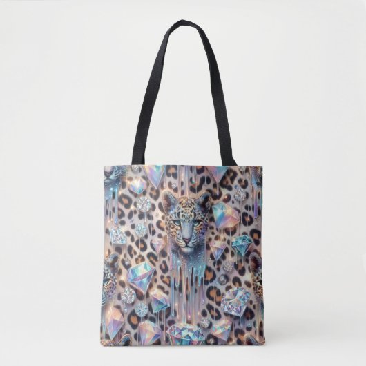 Girly Posh Leopard Print Opal-Tasche Tasche (Vorderseite)