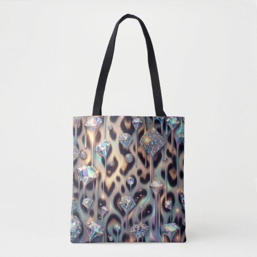 Girly Posh Leopard Print Opal-Tasche Tasche (Vorderseite)
