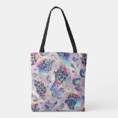 Girly Posh Leopard Print Opal-Tasche Tasche (Rückseite)
