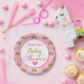 Girly Princess Pink und Gold Glitzer Kinderdusche Pappteller (Party)