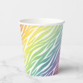 Girly Print Niedlich Trendy Cool Funny Zebra Rainb Pappbecher (Rückseite)