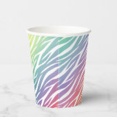 Girly Print Niedlich Trendy Cool Funny Zebra Rainb Pappbecher (Rechts)
