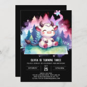 Girly Printable Cow Birthday Einladung (Vorne/Hinten)