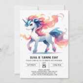 Girly Printable Horse Birthday Einladung (Vorderseite)