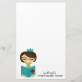 Girly Prinzessin Bookworm Stationery Briefpapier (Vorderseite)
