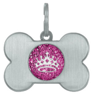 Girly Prinzessin Crown auf rosa Glitzer-Blick Tiermarke