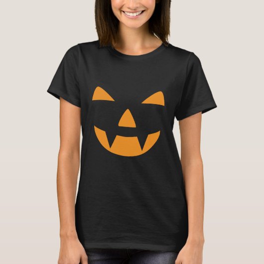 Girly Pumpkin Face Halloween T-Shirt (Vorderseite)