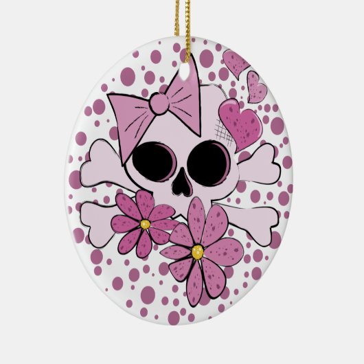 Girly Punk Skull Keramikornament (Rechts)