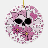 Girly Punk Skull Keramikornament (Hinten)