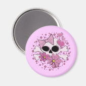 Girly Punk Skull Magnet (Vorderseite/Rückseite)