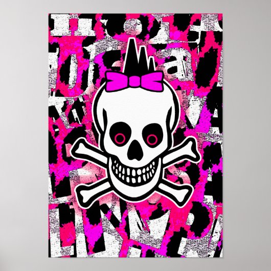 Girly Punk Skull Poster (Vorne)