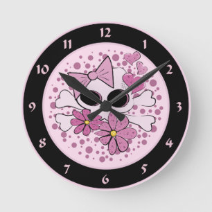 Girly Punk Skull Runde Wanduhr
