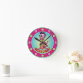 Girly Punk Skull Runde Wanduhr (Zuhause)