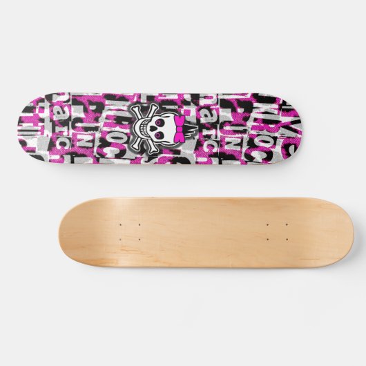 Girly Punk Skull Skateboard (Horizontal)