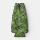 Girly Punk Skulls auf Blume Camouflage Hintergrund Flaschenkühler (Rückseite)