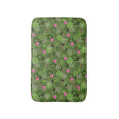 Girly Punkschädel auf Blumen-Camouflagehintergrund Badematte (Vorderseite Vertikal)