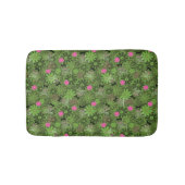 Girly Punkschädel auf Blumen-Camouflagehintergrund Badematte (Vorderseite)