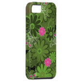 Girly Punkschädel auf Blumen-Camouflagehintergrund Case-Mate iPhone Hülle (Rückseite/rechts)