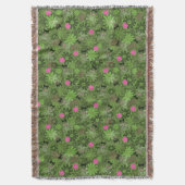 Girly Punkschädel auf Blumen-Camouflagehintergrund Decke (Vorderseite Vertikal)