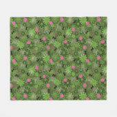Girly Punkschädel auf Blumen-Camouflagehintergrund Fleecedecke (Vorderseite (Horizontal))