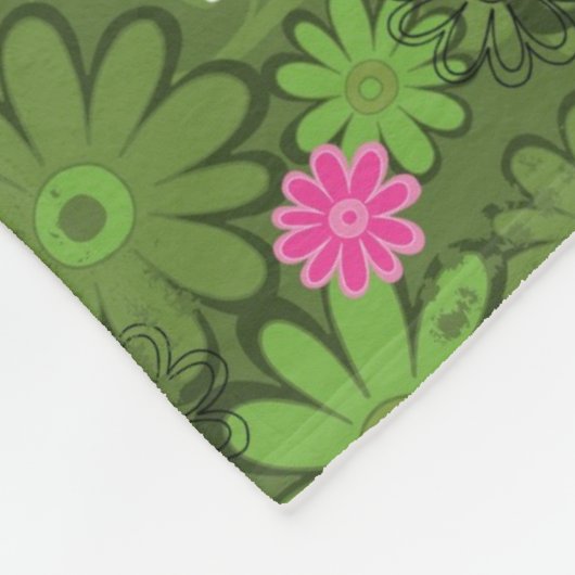 Girly Punkschädel auf Blumen-Camouflagehintergrund Fleecedecke (Ecke)