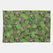 Girly Punkschädel auf Blumen-Camouflagehintergrund Geschirrtuch (Horizontal)