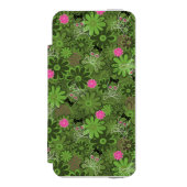 Girly Punkschädel auf Blumen-Camouflagehintergrund Incipio iPhone Geldbeutel-Hülle (Folio Vorderseite)