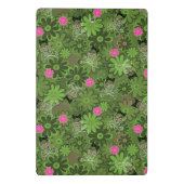 Girly Punkschädel auf Blumen-Camouflagehintergrund Mini Klemmbrett (Rückseite)