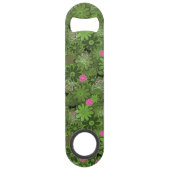 Girly Punkschädel auf Blumen-Camouflagehintergrund Speed Flaschenöffner (Rückseite)