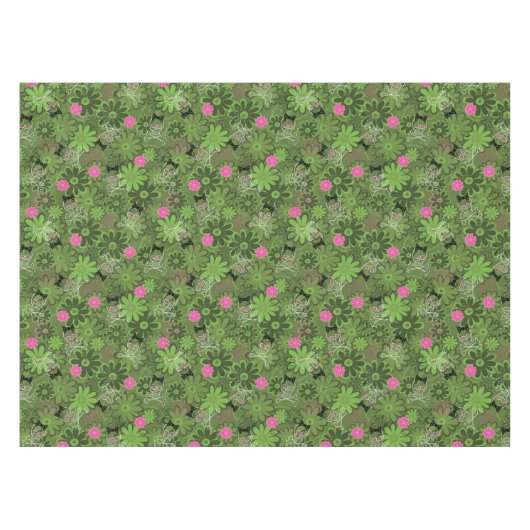 Girly Punkschädel auf Blumen-Camouflagehintergrund Tischdecke (Vorderseite (Horizontal))