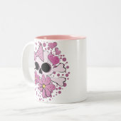 Girly Punkschädel Zweifarbige Tasse (Vorderseite Links)