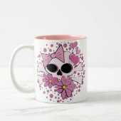 Girly Punkschädel Zweifarbige Tasse (Links)