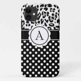 Girly-Punkte und Tiere drucken Monogramm Case-Mate iPhone Hülle