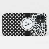 Girly-Punkte und Tiere drucken Monogramm Case-Mate iPhone Hülle (Rückseite (Horizontal))