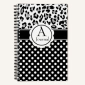 Girly-Punkte und Tiere drucken Monogramm-Zeitschri Notizblock (Vorderseite)