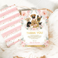 Girly Puppy Baby Dusche Rosa Blütentier Hunde