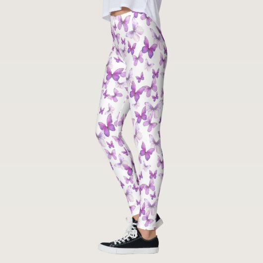 Girly purple butterfly whimsical patterned leggings (Links)